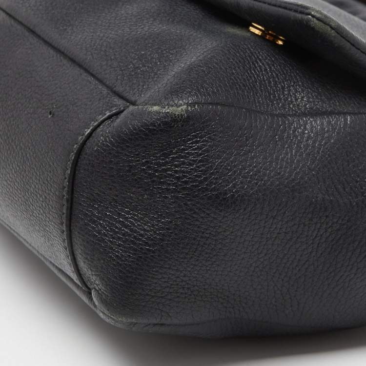 Pre Owned Dolce & Gabbana Black Soft Leather Miss Sicily Top Handle Bag