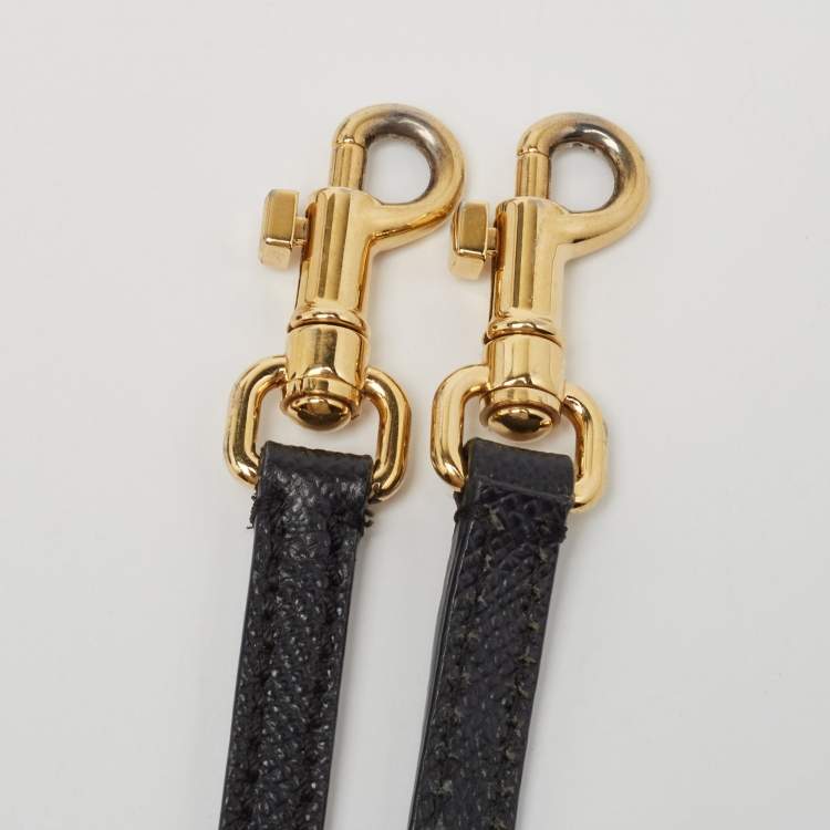مملوكة مسبقًا Dolce & Gabbana Black Leather Small Miss Sicily Top Handle Bag
