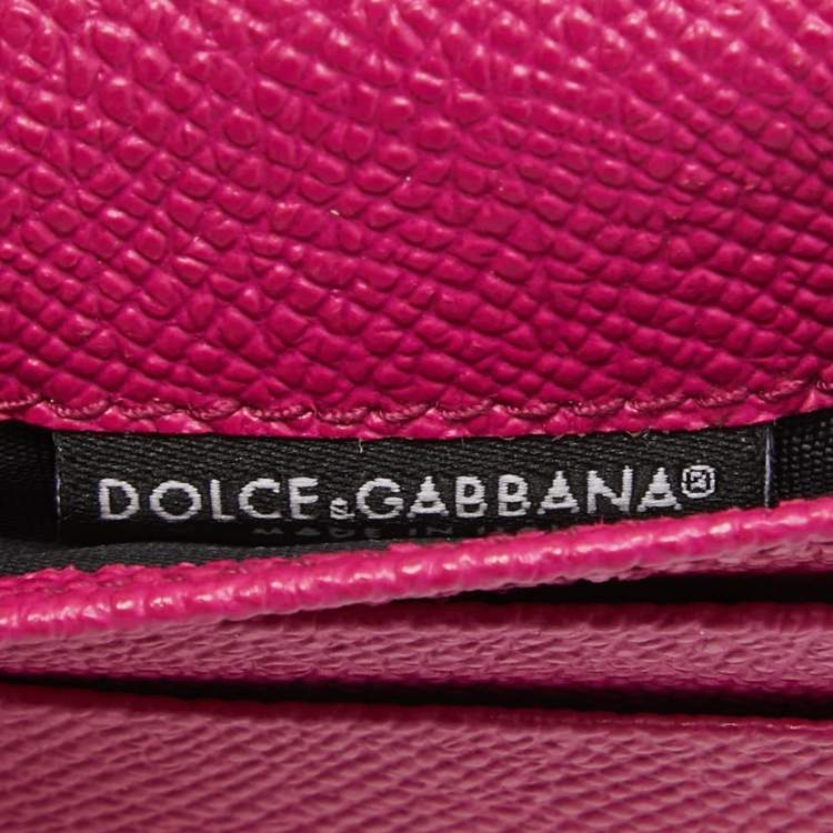 Pre Owned Dolce & Gabbana Blue Watersnake Leather Logo Trifold Wallet