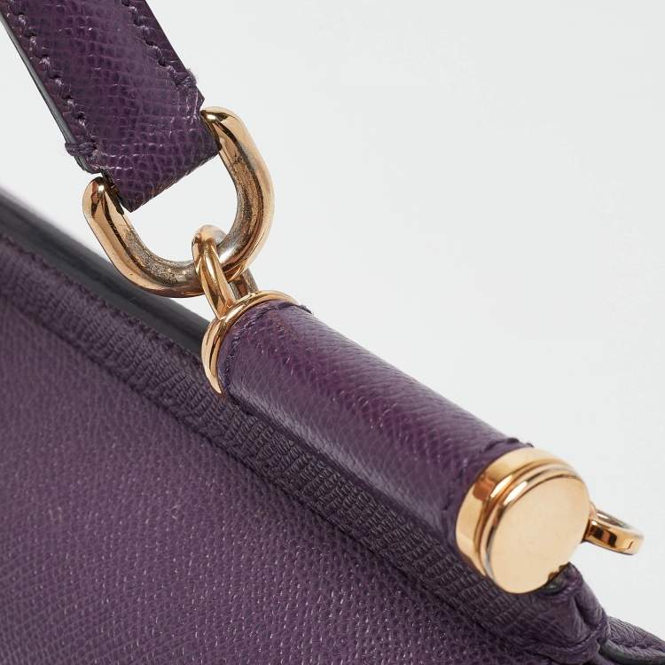 مملوكة مسبقًا Dolce & Gabbana Purple Leather Medium Miss Sicily Top Handle Bag