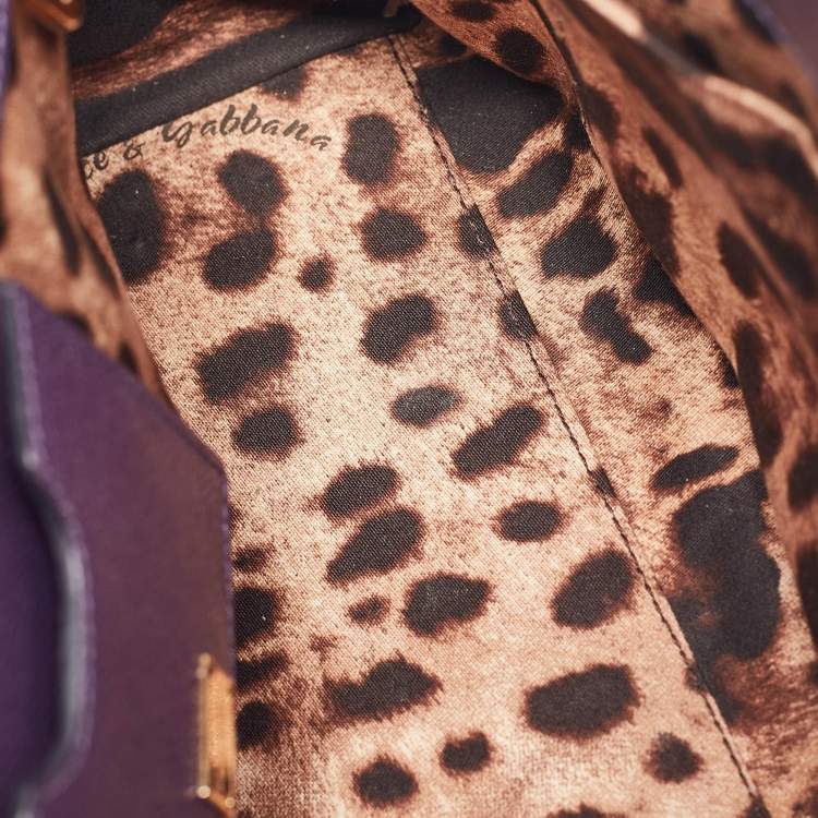 مملوكة مسبقًا Dolce & Gabbana Purple Leather Medium Miss Sicily Top Handle Bag