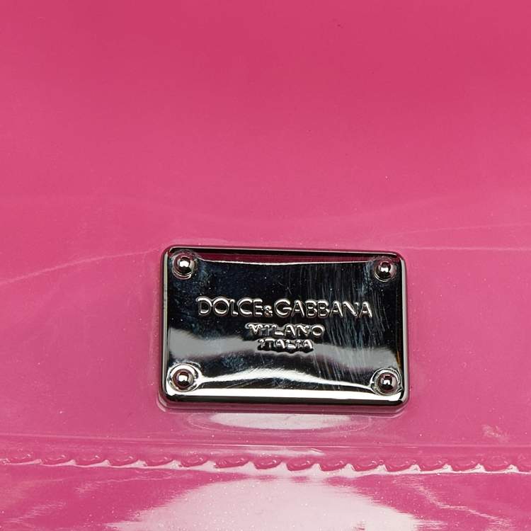 Pre Owned Dolce & Gabbana Pink Rubber Regular Miss Sicily Top Handle Bag