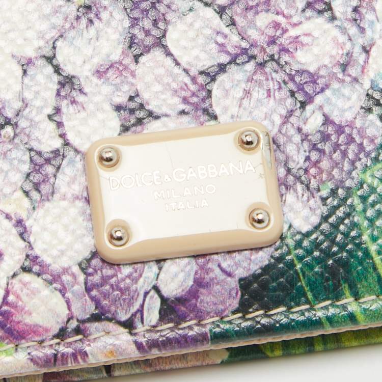 مملوكة مسبقًا Dolce & Gabbana Multicolor Floral Print Leather Card Case