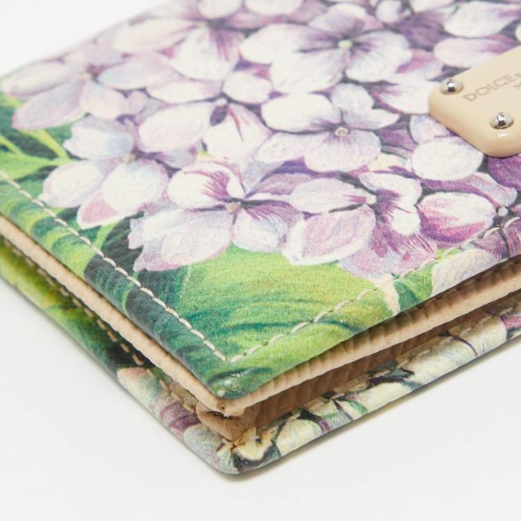 مملوكة مسبقًا Dolce & Gabbana Multicolor Floral Print Leather Card Case