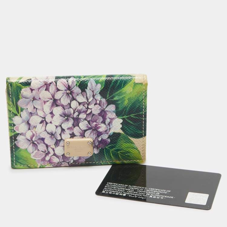 مملوكة مسبقًا Dolce & Gabbana Multicolor Floral Print Leather Card Case