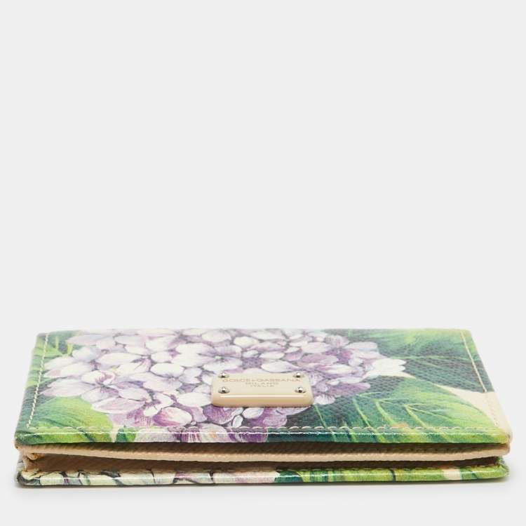مملوكة مسبقًا Dolce & Gabbana Multicolor Floral Print Leather Card Case