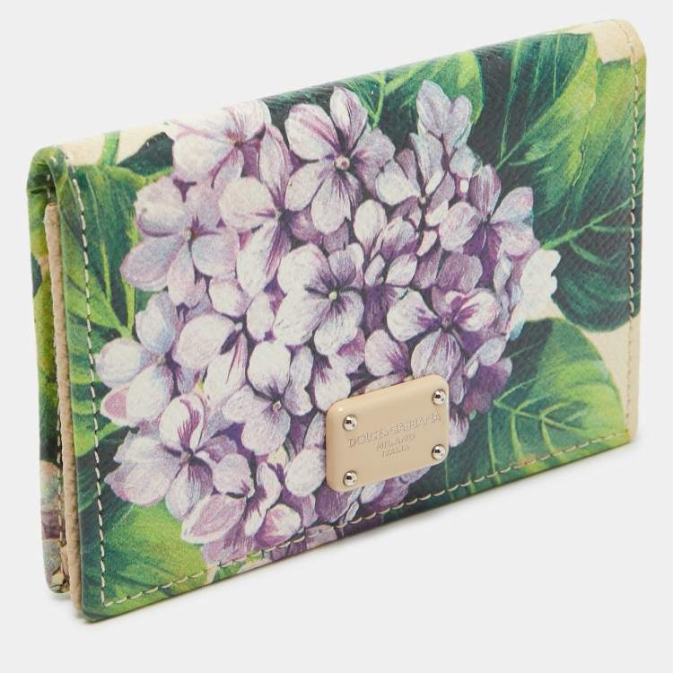 مملوكة مسبقًا Dolce & Gabbana Multicolor Floral Print Leather Card Case