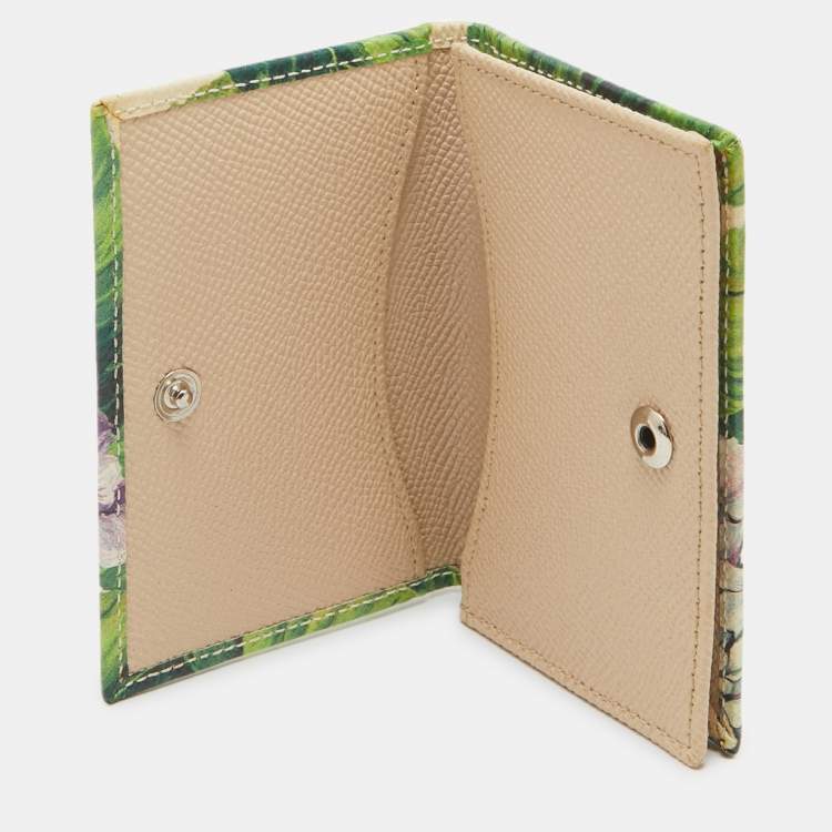 مملوكة مسبقًا Dolce & Gabbana Multicolor Floral Print Leather Card Case