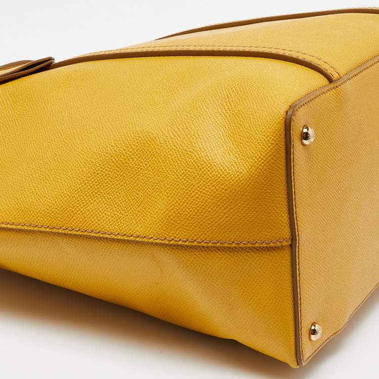 Pre Owned Dolce & Gabbana Yellow Leather Miss Escape Shopper Tote