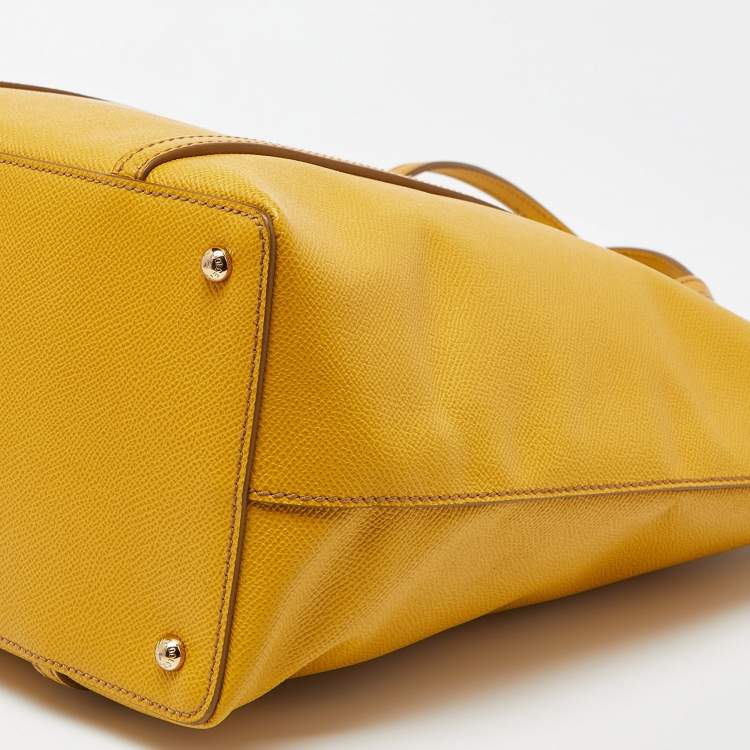 Pre Owned Dolce & Gabbana Yellow Leather Miss Escape Shopper Tote