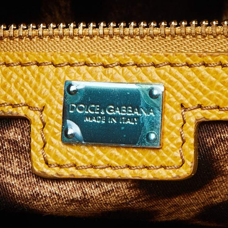 Pre Owned Dolce & Gabbana Yellow Leather Miss Escape Shopper Tote
