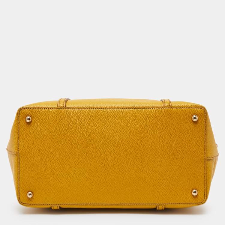 Pre Owned Dolce & Gabbana Yellow Leather Miss Escape Shopper Tote