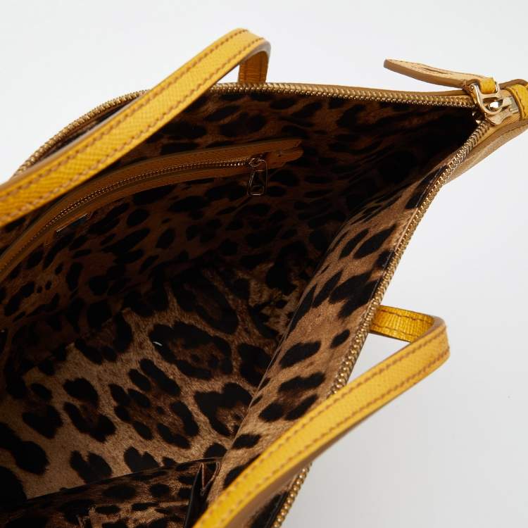 Pre Owned Dolce & Gabbana Yellow Leather Miss Escape Shopper Tote