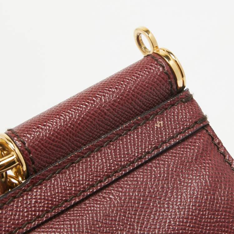 مملوكة مسبقًا Dolce & Gabbana Burgundy Leather Large Miss Sicily Top Handle Bag