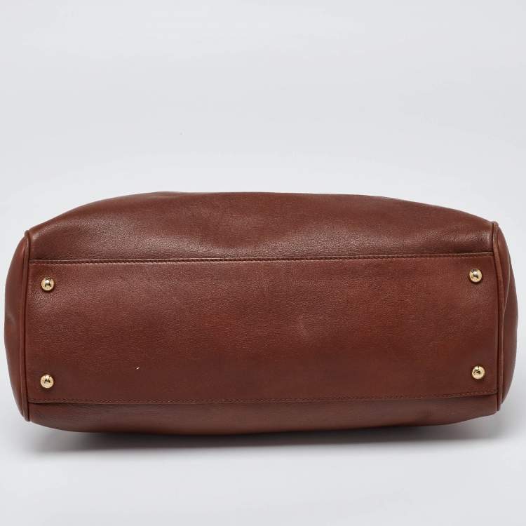 Pre Owned Dolce & Gabbana Brown Leather Miss Sicily Tote