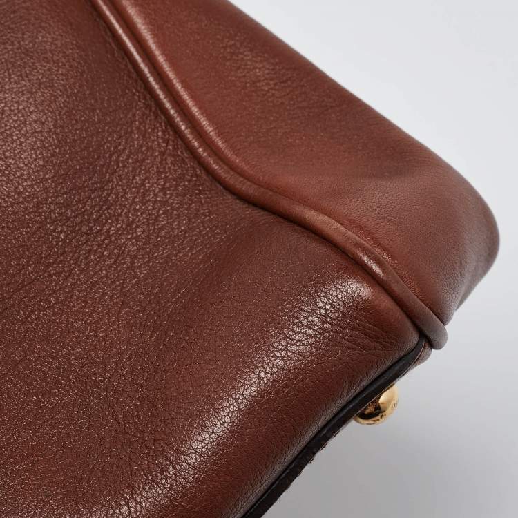 Pre Owned Dolce & Gabbana Brown Leather Miss Sicily Tote