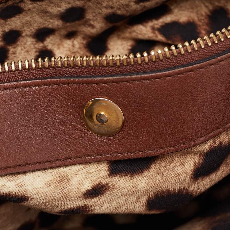 Pre Owned Dolce & Gabbana Brown Leather Miss Sicily Tote
