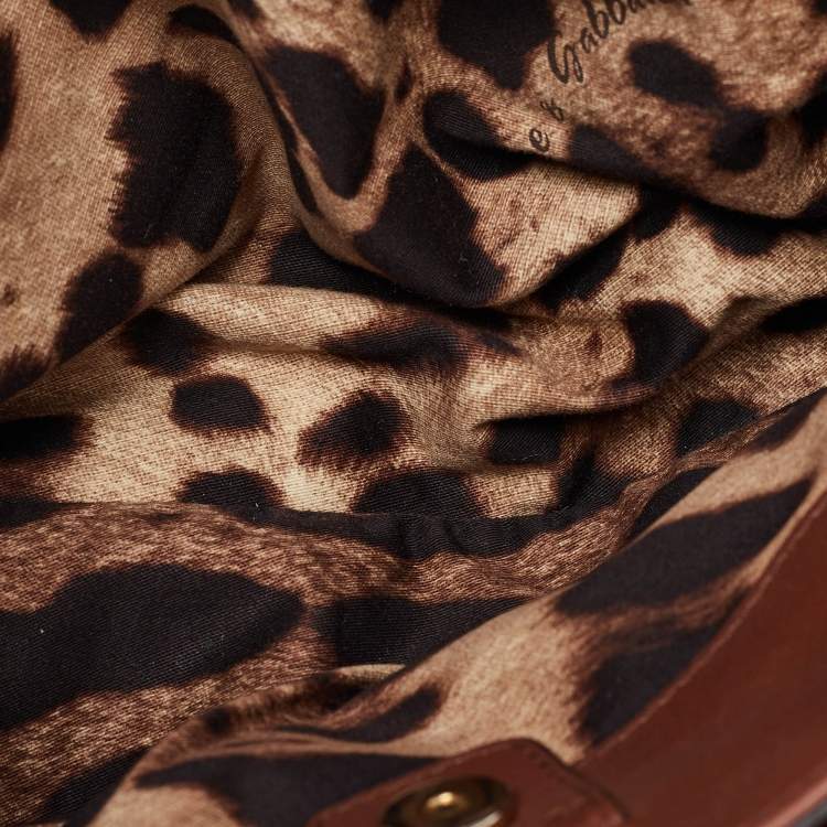 Pre Owned Dolce & Gabbana Brown Leather Miss Sicily Tote