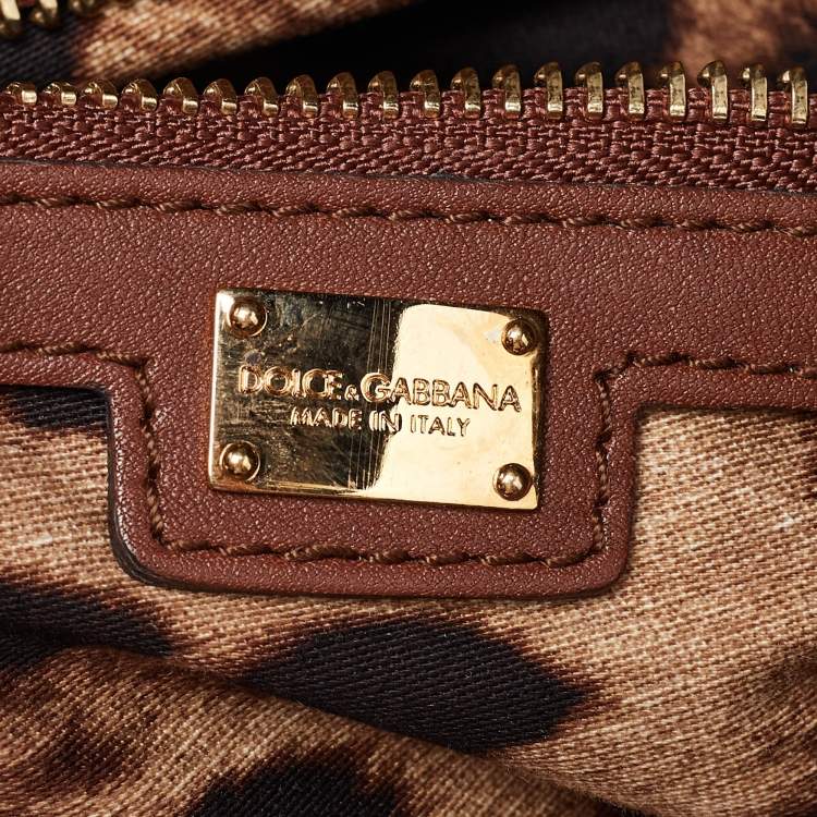 Pre Owned Dolce & Gabbana Brown Leather Miss Sicily Tote