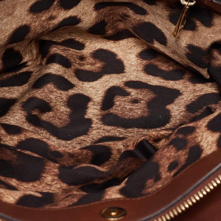Pre Owned Dolce & Gabbana Brown Leather Miss Sicily Tote