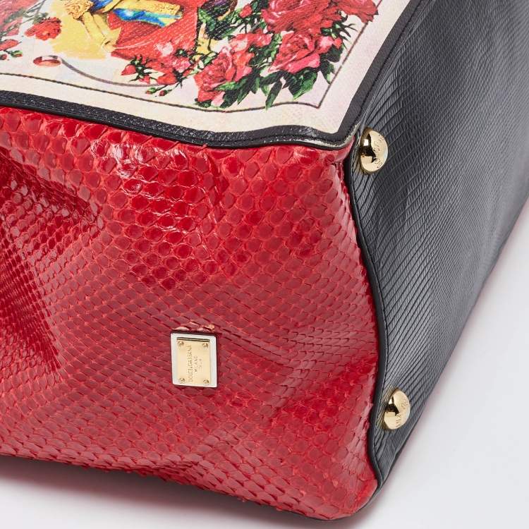 Pre Owned Dolce & Gabbana Multicolor Python,Alligator and Leather A Los Toros Tote