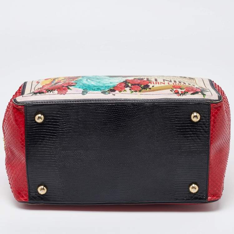 Pre Owned Dolce & Gabbana Multicolor Python,Alligator and Leather A Los Toros Tote