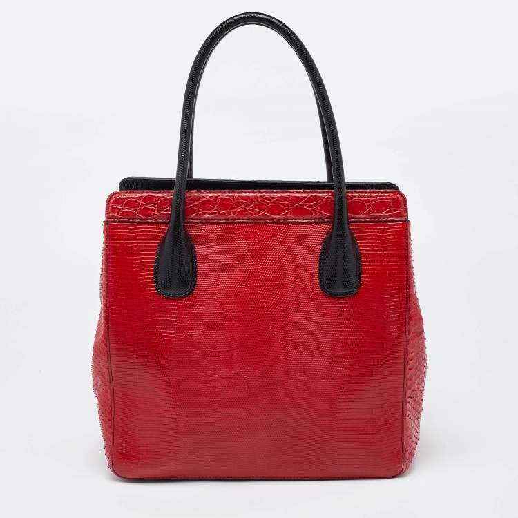 Pre Owned Dolce & Gabbana Multicolor Python,Alligator and Leather A Los Toros Tote