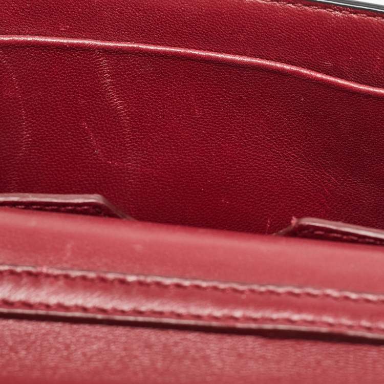 Pre Owned Dolce & Gabbana Black Leather Embroidered Lucia Wallet On Chain