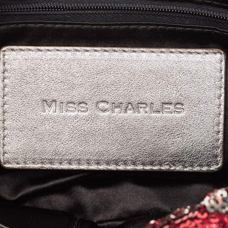 Pre Owned Dolce & Gabbana Pink/Silver Sequins Miss Charles Shoulder Bag