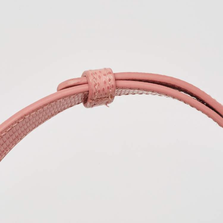 Pre Owned Dolce & Gabbana Pink Lizard Embossed Leather Mini DG Millennials Crossbody Bag