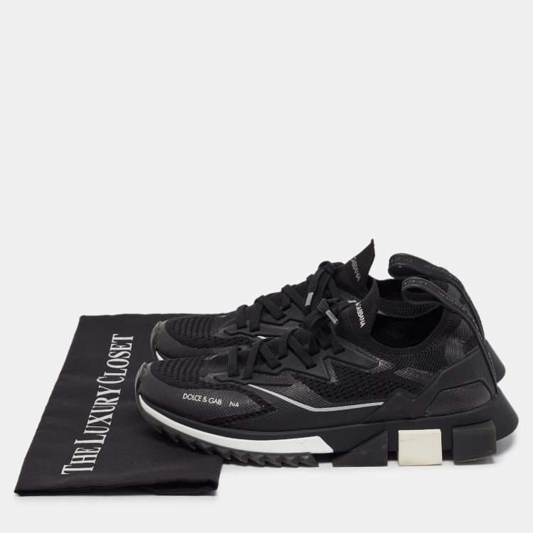 Pre Owned Dolce & Gabbana Black Fabric Sorrento Sneakers Size 40