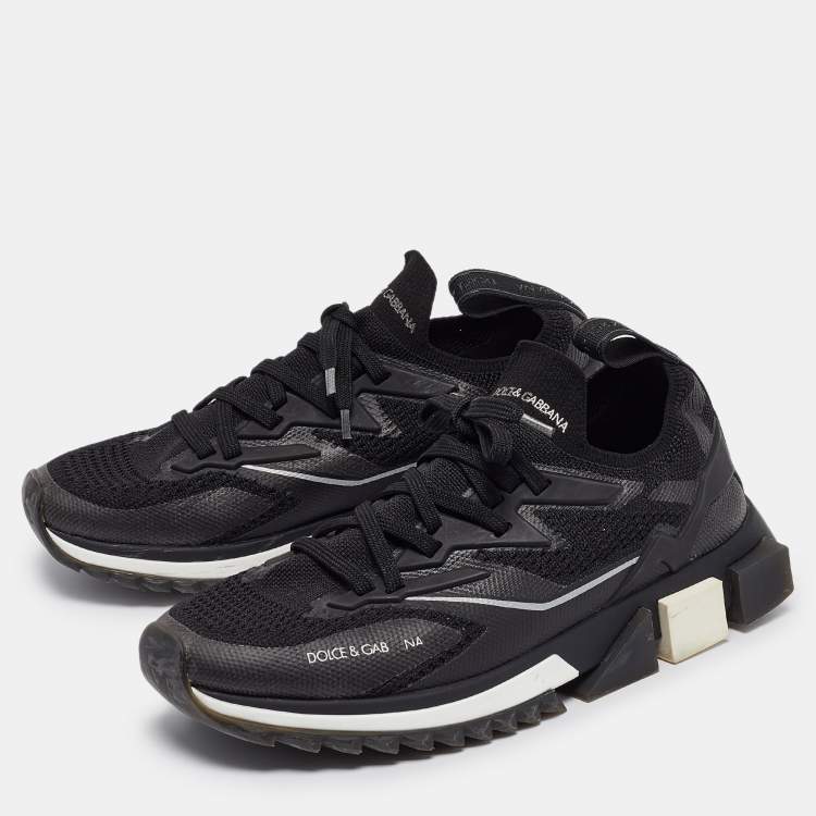 Pre Owned Dolce & Gabbana Black Fabric Sorrento Sneakers Size 40
