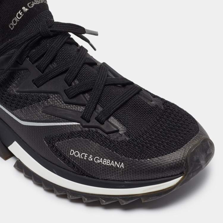 Pre Owned Dolce & Gabbana Black Fabric Sorrento Sneakers Size 40