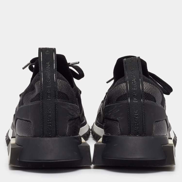 Pre Owned Dolce & Gabbana Black Fabric Sorrento Sneakers Size 40