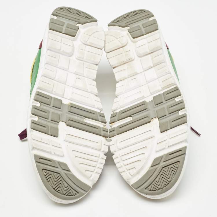 مملوكة مسبقًا Dolce & Gabbana Multicolor Patent Leather And Brocade Lace Up Sneakers Size 38