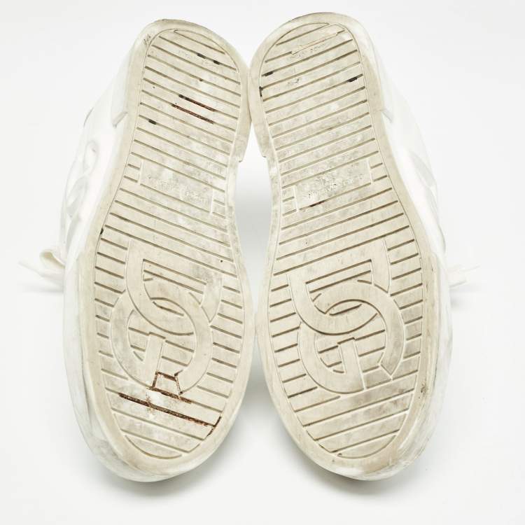 Pre Owned Dolce & Gabbana White Leather Portofino Sneakers Size 38