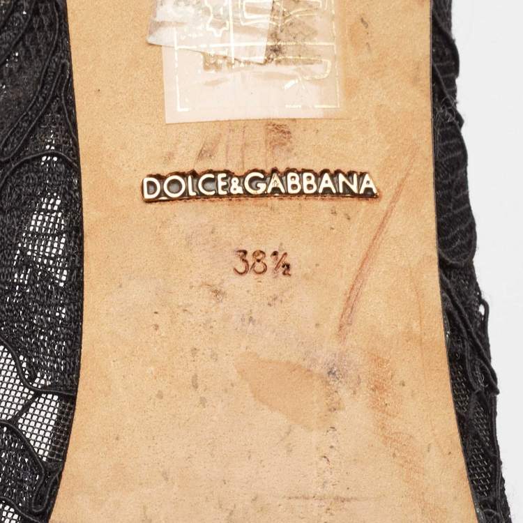 Pre Owned Dolce & Gabbana Black Lace Bellucci Pumps Size 38.5