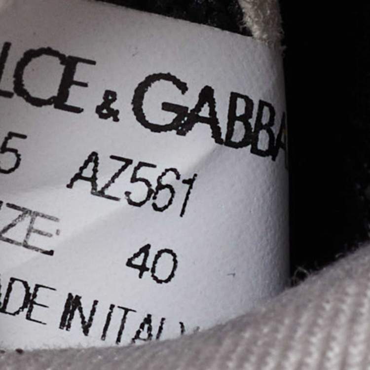 Pre Owned Dolce & Gabbana Black Knit Fabric Sorrento High Top Sneakers Size 40
