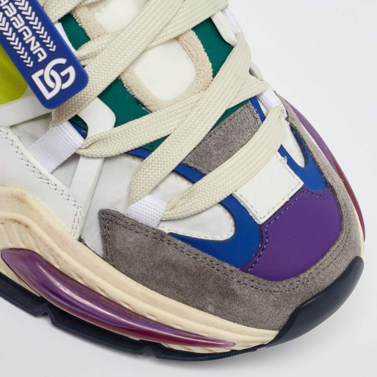 Pre Owned Dolce & Gabbana Multicolor Suede and Nylon Airmaster Low Top Sneakers Size 39.5