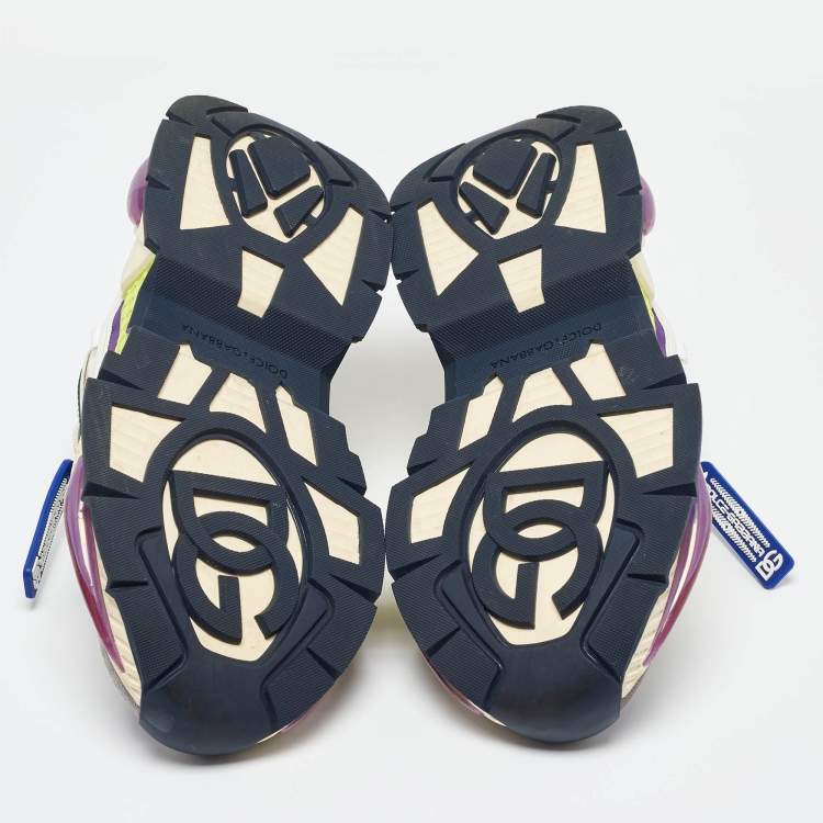 Pre Owned Dolce & Gabbana Multicolor Suede and Nylon Airmaster Low Top Sneakers Size 39.5