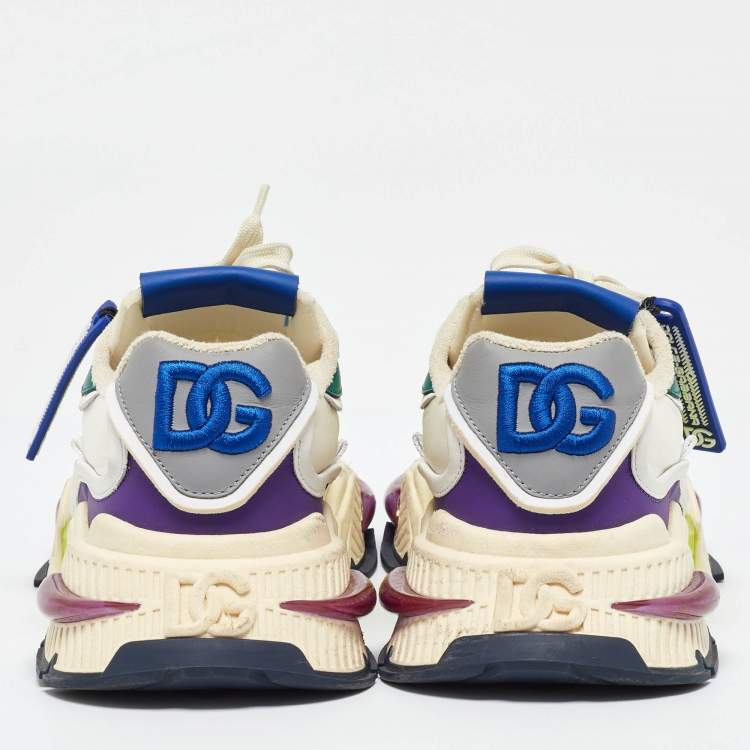 Pre Owned Dolce & Gabbana Multicolor Suede and Nylon Airmaster Low Top Sneakers Size 39.5