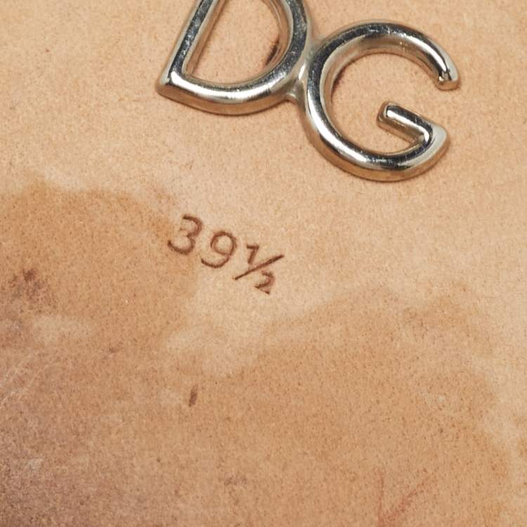 Pre Owned Dolce & Gabbana Pink Patent Crystal Embellished Slingback Pumps Size 39.5
