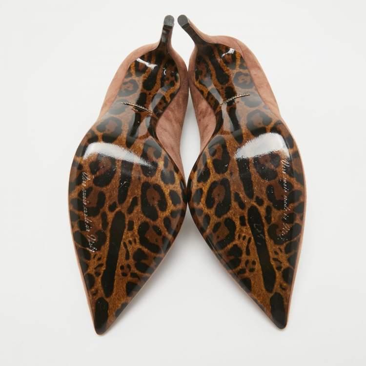 Pre Owned Dolce & Gabbana Brown Suede Pointed Toe Pumps Size 39