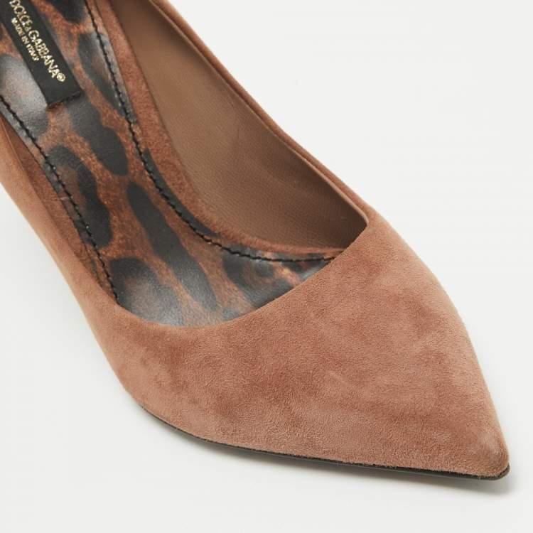 Pre Owned Dolce & Gabbana Brown Suede Pointed Toe Pumps Size 39