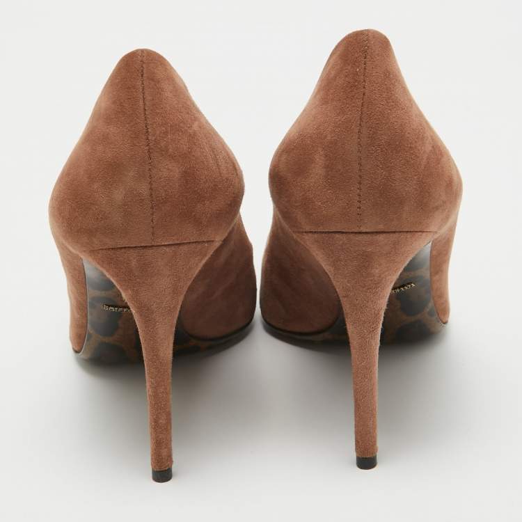 Pre Owned Dolce & Gabbana Brown Suede Pointed Toe Pumps Size 39