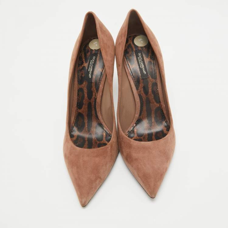 Pre Owned Dolce & Gabbana Brown Suede Pointed Toe Pumps Size 39