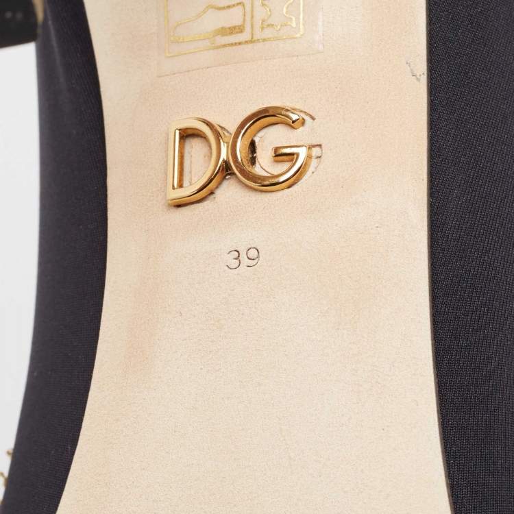 Pre Owned Dolce & Gabbana Black/Gold Baroque Embroidered Fabric Lori Ankle Boots Size 39