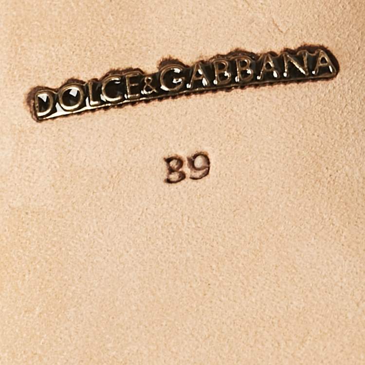 مملوكة مسبقًا Dolce & Gabbana Black Floral Print Leather Ankle Strap Pumps Size 39