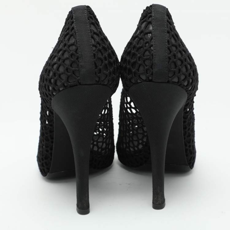 Pre Owned Dolce & Gabbana Black Crochet Pumps Size 39
