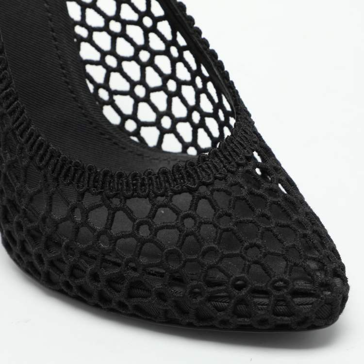 Pre Owned Dolce & Gabbana Black Crochet Pumps Size 39